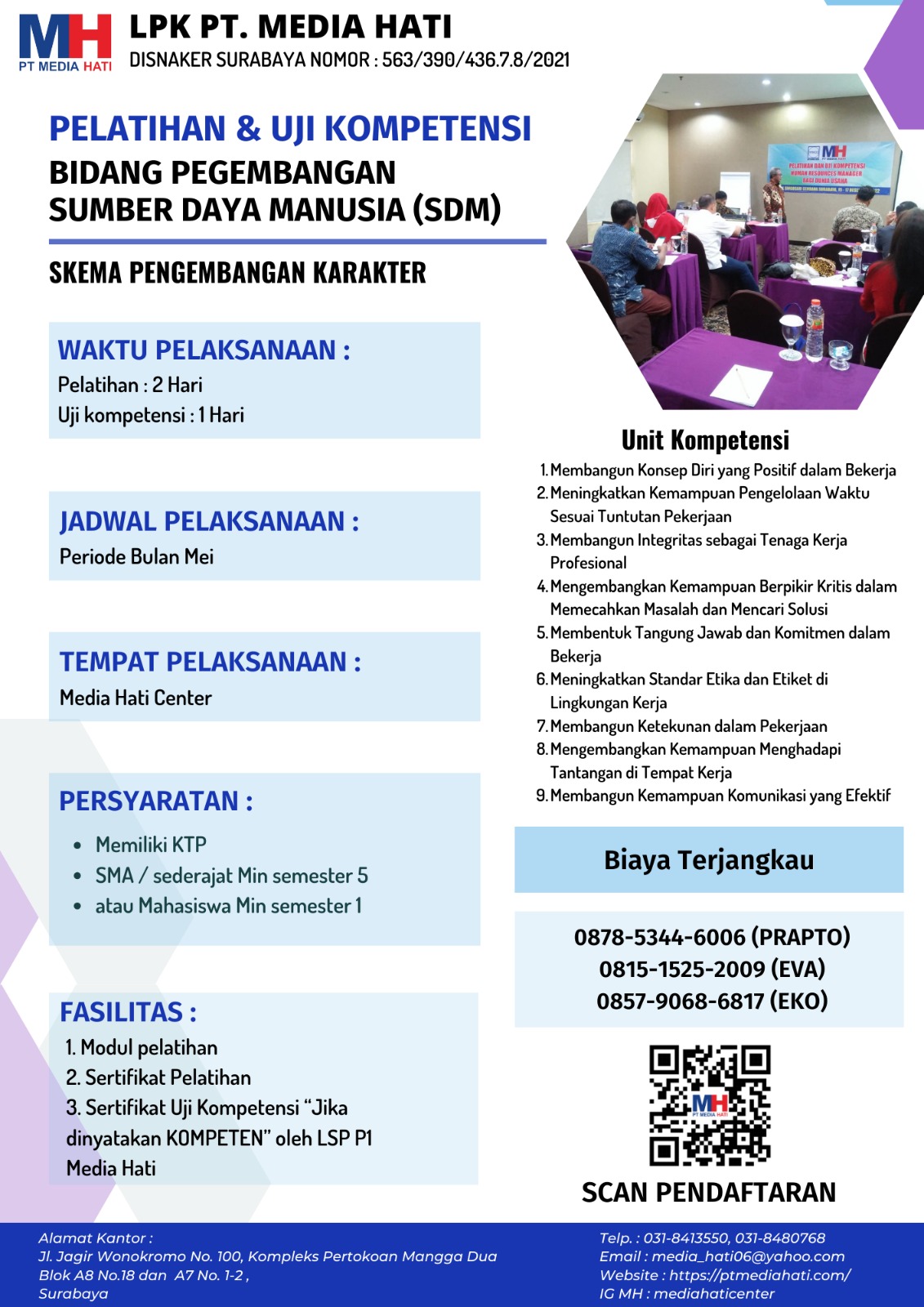 Info Pelatihan dan Uji Kompetensi Periode Bulan Mei 2024.